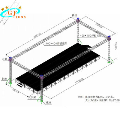 система ферменной конструкции крыши 520*760mm плоская алюминиевая для свадьбы